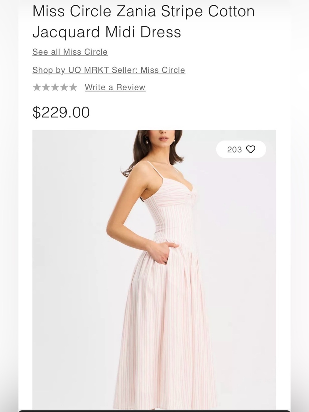Zania Pink Stripe Ruched Breast Cotton Midi Dress Small NEW in bag - Picture 5 of 10